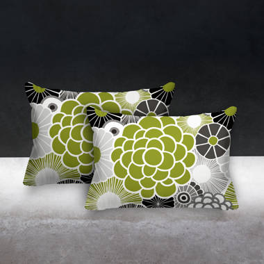 Green and black online throw pillows